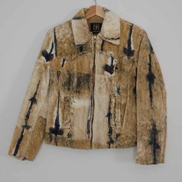 Faux Fur Cotton Blend Jacket Size S Italy designer Cappopera - Picture 1 of 15